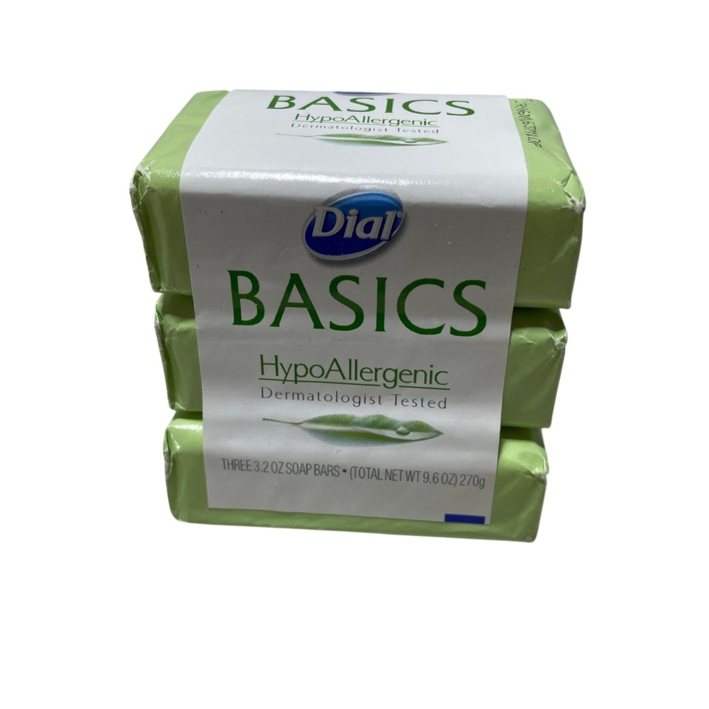 Dial Basics Hypo Allergenic Set of 3 Bars 3.2 oz Each New Sealed‎